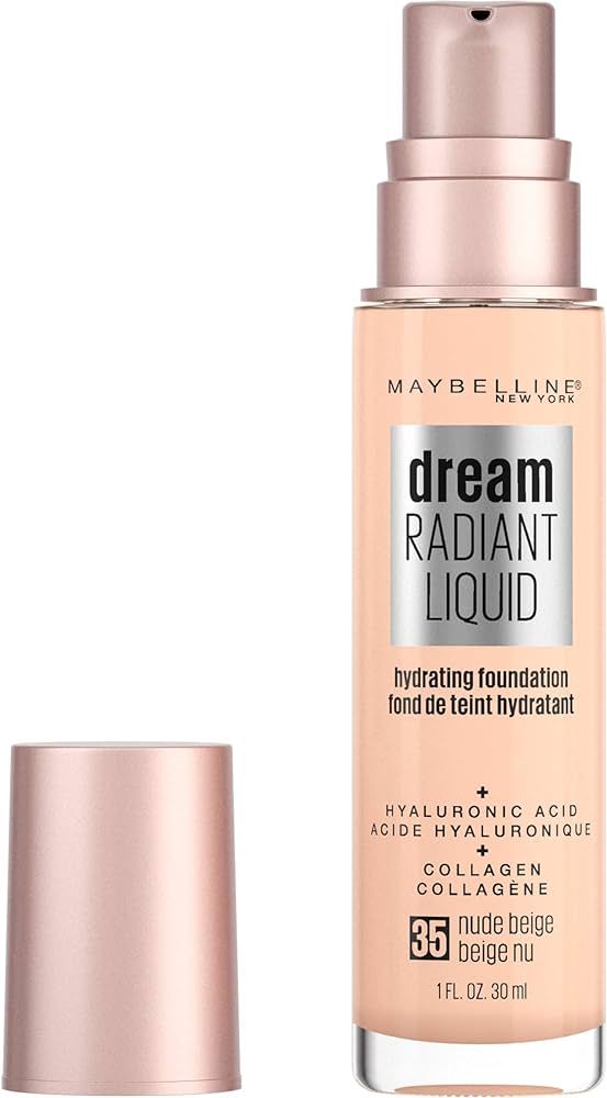 Maybelline Dream Radiant Liquid Medium Coverage Hydrating Makeup, Lightweight Liquid Foundation, ... | Amazon (US)