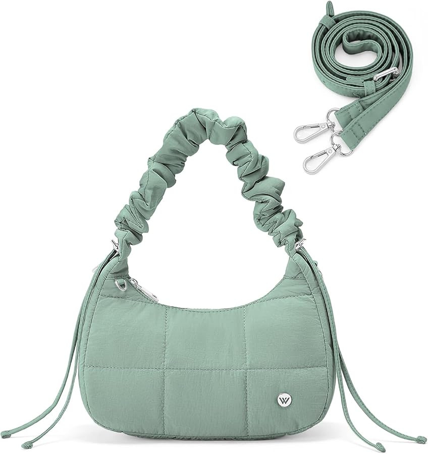 WESTBRONCO Small Puffer Shoulder Bag, Quilted Crescent Crossbody Bags for Women Nylon Daily Purse... | Amazon (US)