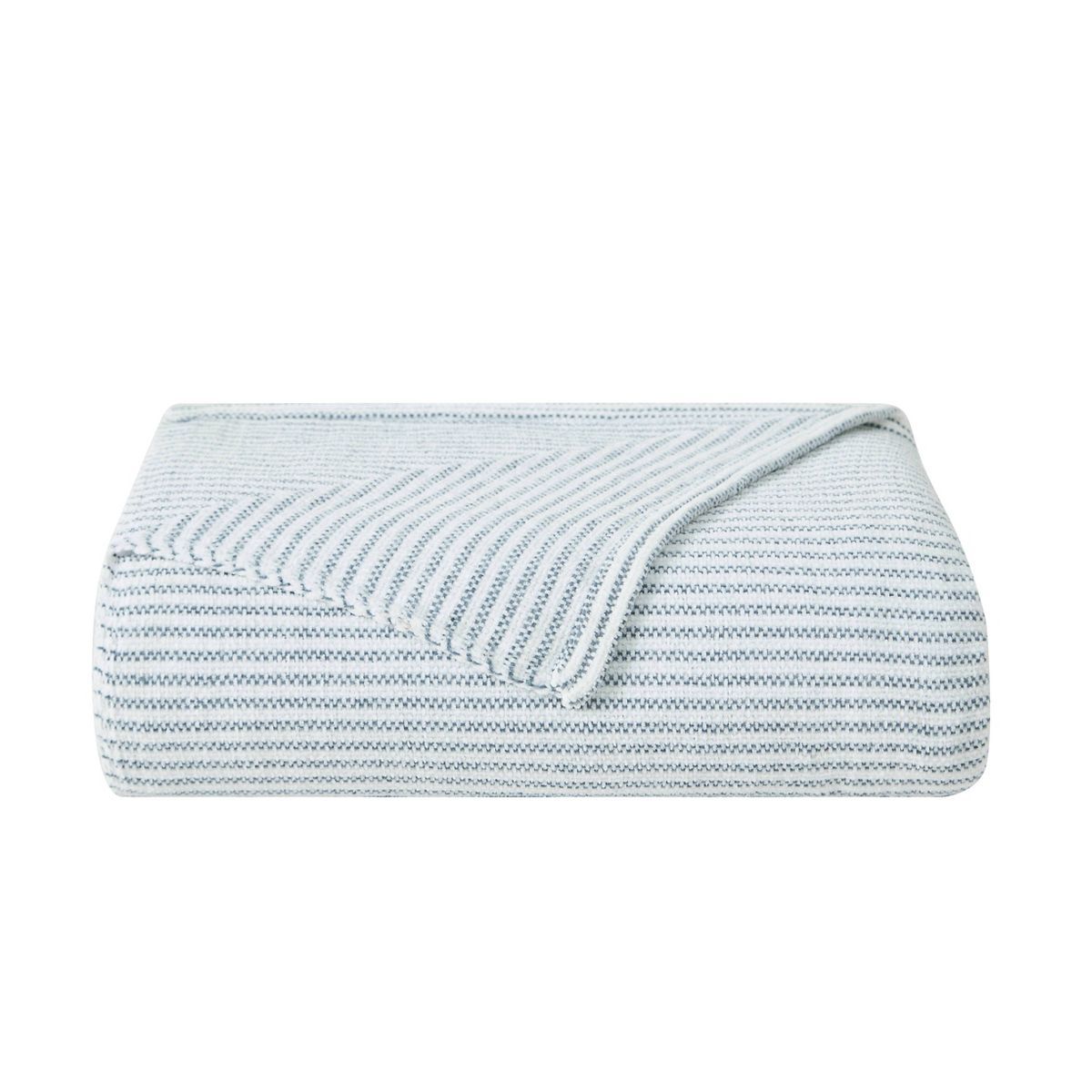 50"x60" Striped Chenille Throw Blanket White/Blue - Brooklyn Loom | Target