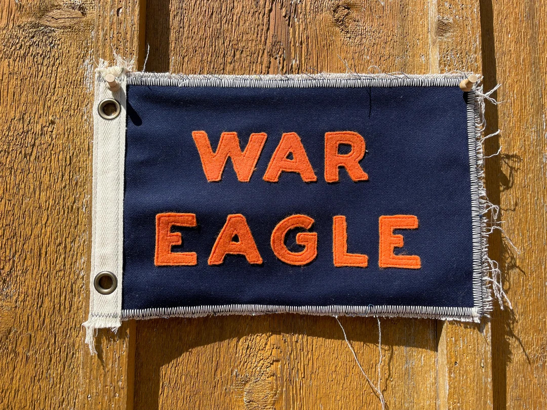 Vintage Inspired blue duck canvas camp flag banner college Auburn Tigers WAR EAGLE university gra... | Etsy (US)