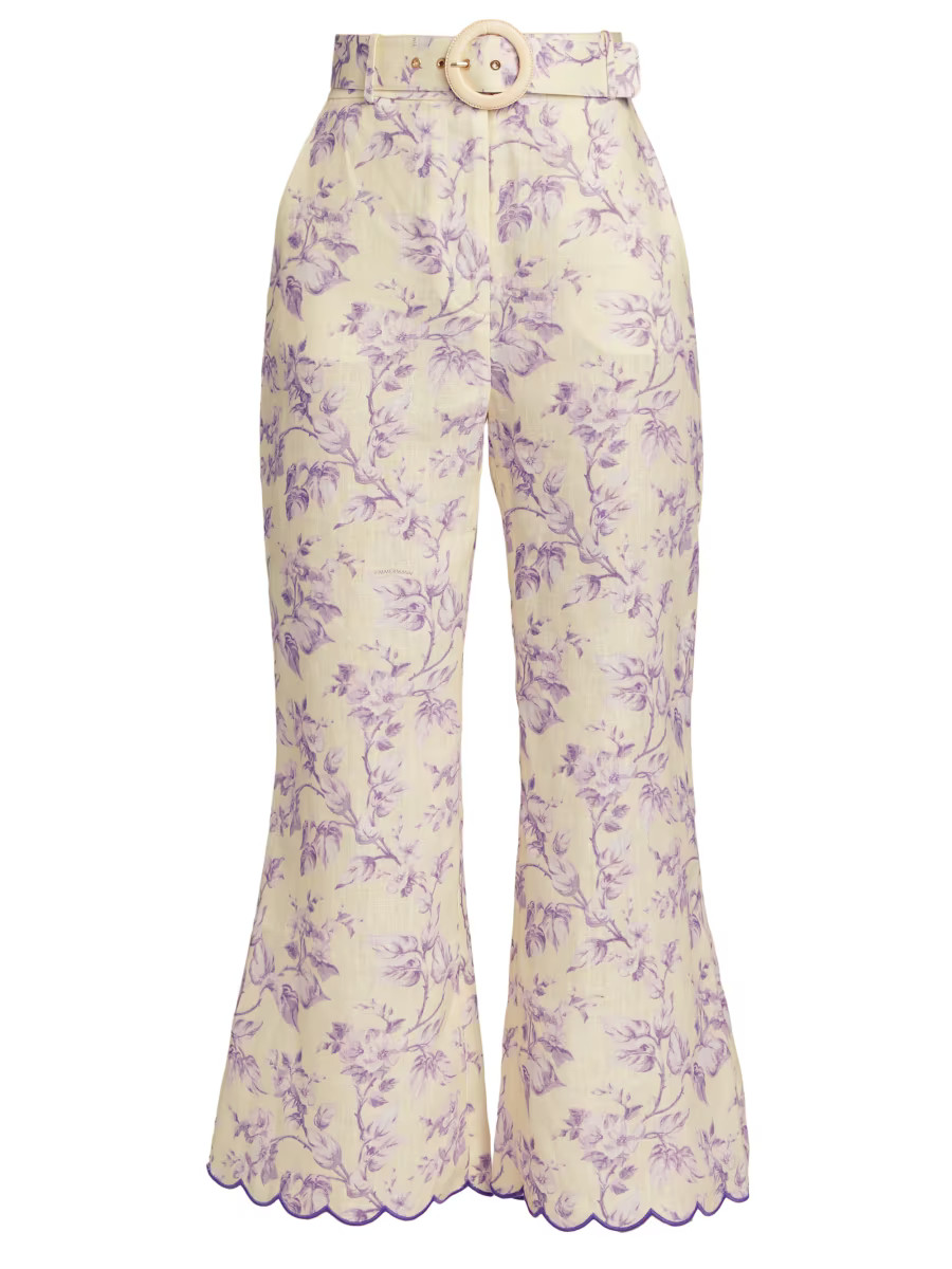 Zimmermann Halliday Floral Linen Pants | Saks Fifth Avenue | Saks Fifth Avenue