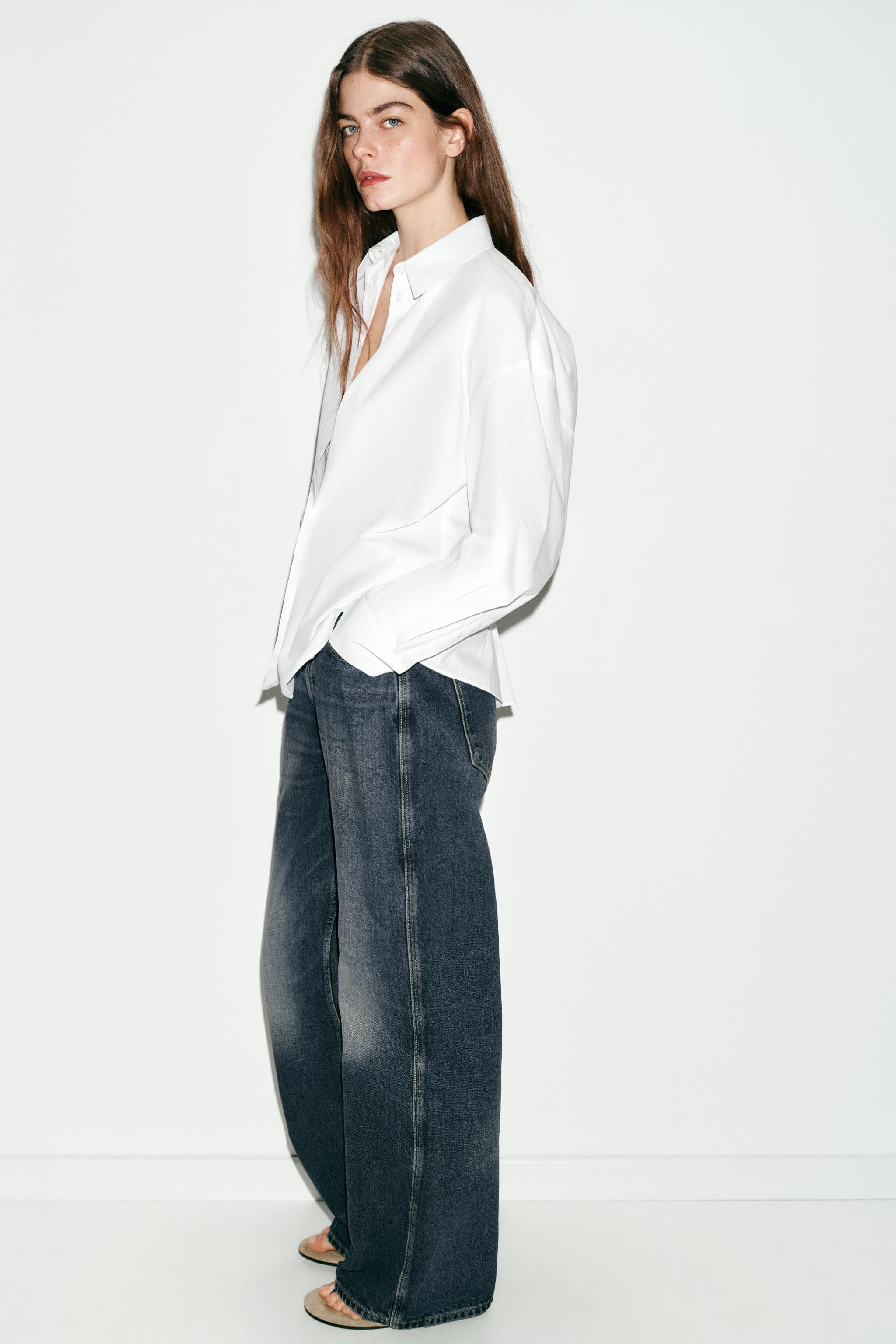 POPLIN SHIRT WITH BACK PLEATS | Zara US