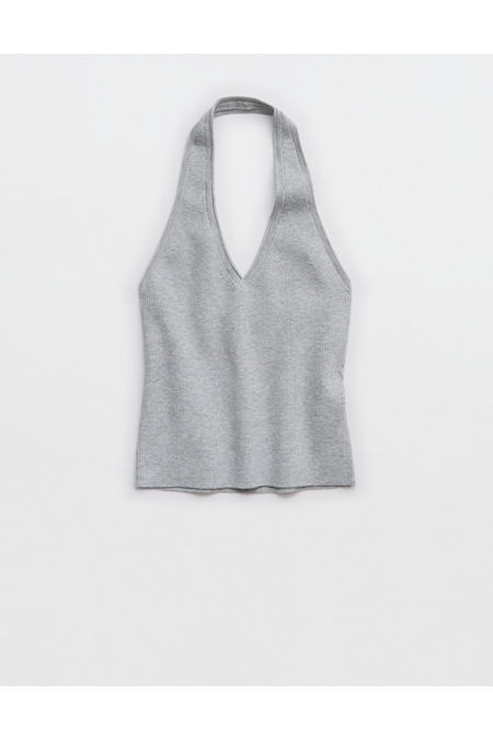 Aerie Sweater Halter Tank Top Women's Medium Heather Gray S | Aerie