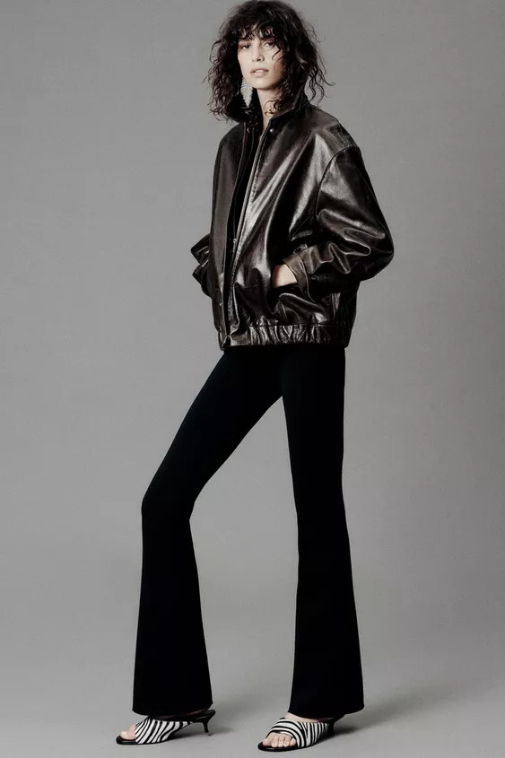 100% LEATHER BOMBER ZW COLLECTION LIMITED EDITION | Zara US