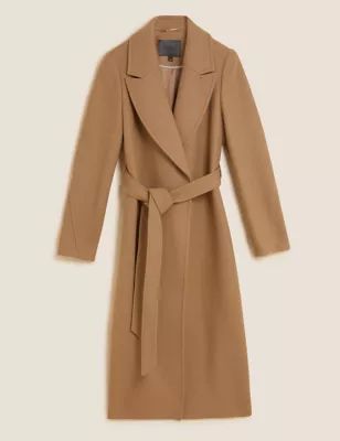 Wool Rich Belted Longline Coat with Cashmere | Marks & Spencer (UK)
