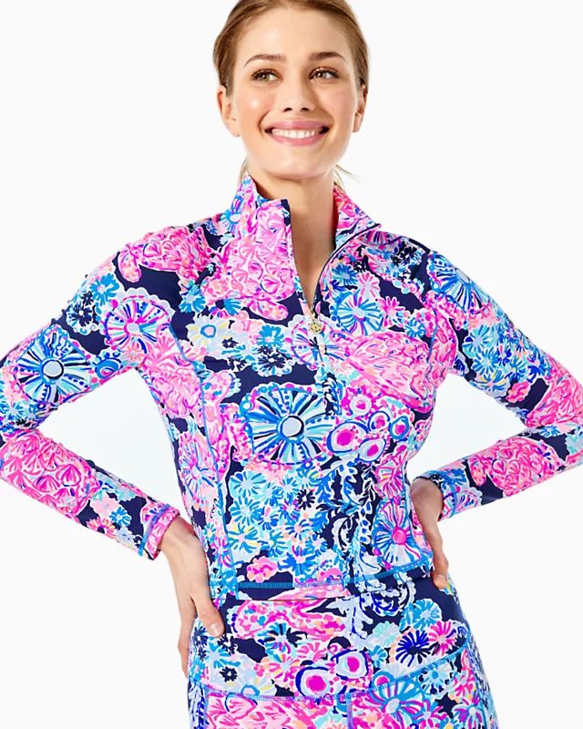 UPF 50+ Luxletic Justine Half-Zip Cropped Sunguard | Lilly Pulitzer | Lilly Pulitzer