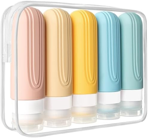 Travel Bottles for Toiletries, 5 Pack TSA Approved Travel Size Containers, 3oz Leak Proof Refilla... | Amazon (US)
