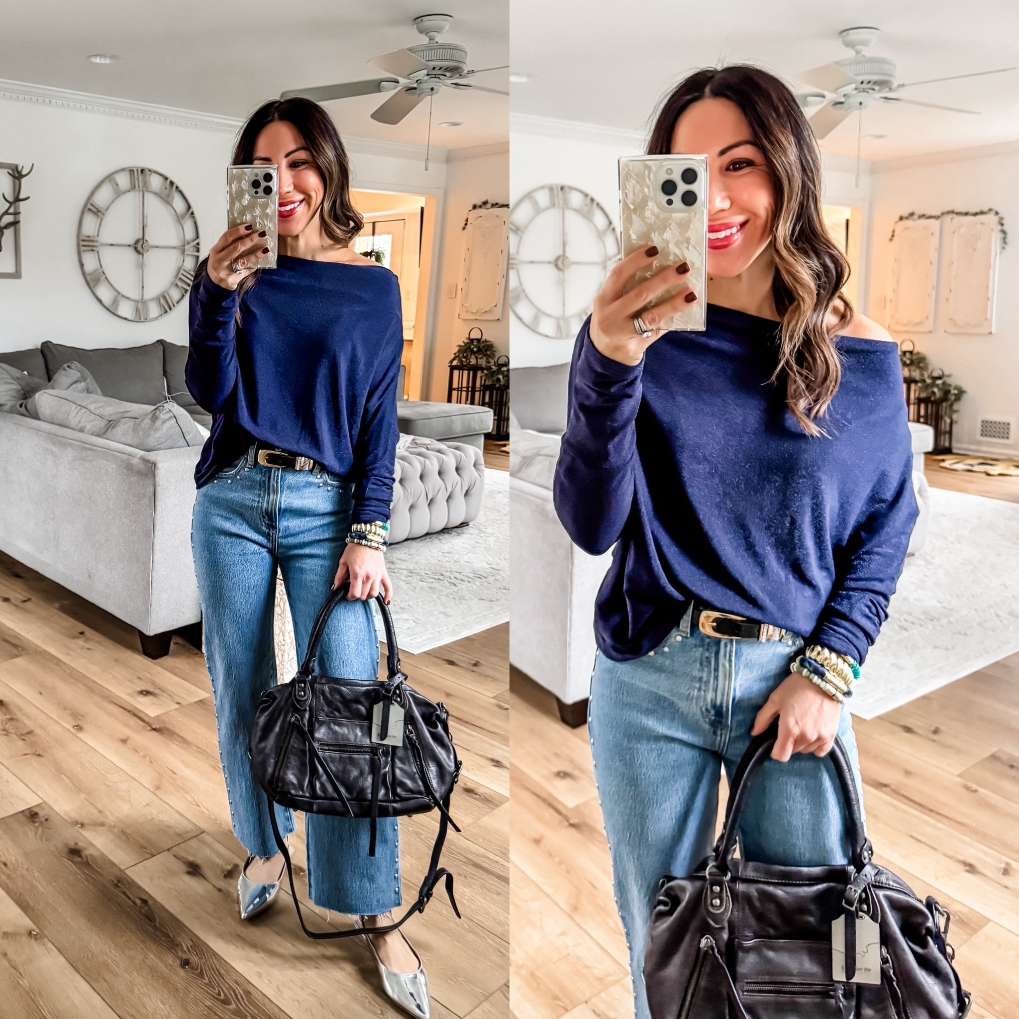 Code TAMMY10 at studio 4. Small top, jeans 25 short. I cut them. Holiday outfit.

#LTKHoliday #LTKOver40 #LTKFindsUnder100