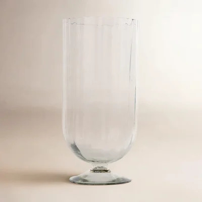 Cole And Grey Glass Ribbed Candle Holder With Elevated Base | Wayfair North America
