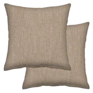 Textured Solid Birch Tan Square Outdoor Throw Pillow (2-Pack) 21516S-201A118 - The Home Depot | The Home Depot