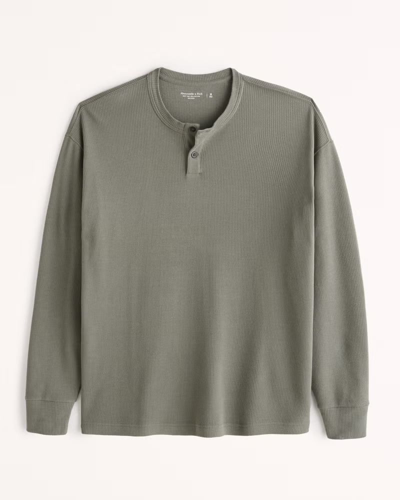 Ribbed Thermal Long-Sleeve Henley | Abercrombie & Fitch (US)