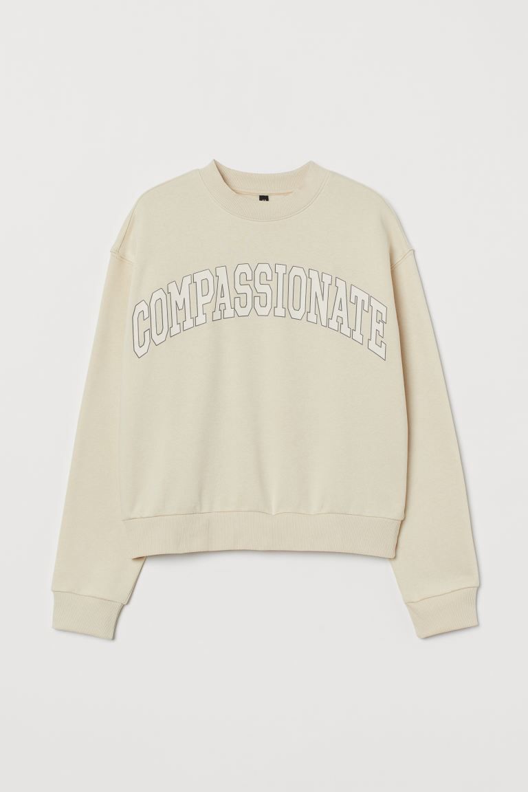 Sweatshirt in cotton-blend fabric. Round neckline, dropped shoulders, and long sleeves. Ribbing a... | H&M (US + CA)