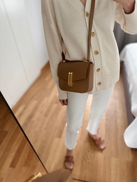 Fave summer cardigan (cotton) and camel crossbody bag #neutrals #neutraloutfit 
- Cardigan - I’m 173cm and wearing size medium for the more oversized look 
- Bag - it’s the bigger size in toffee smooth leather (also linked the smaller one in the lighter ‘clay’ shade)