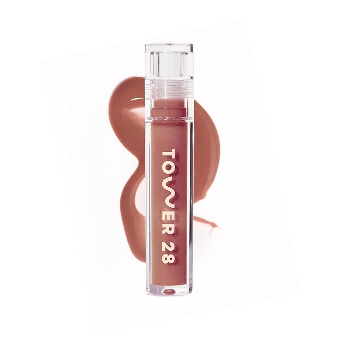 Tower 28 ShineOn Milky Lip Jelly, CASHEW, Non-Sticky, Hydrating Vegan Lip Gloss in Milky Rosy Bro... | Amazon (US)