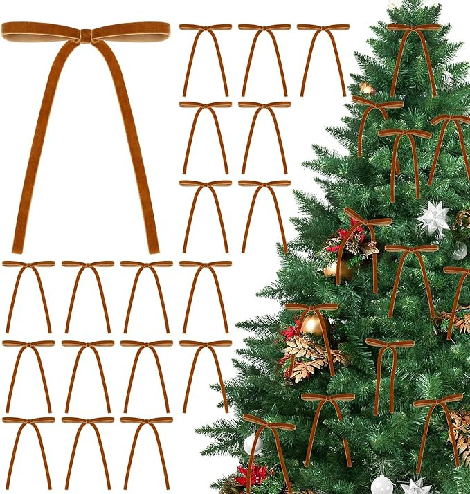 Draupnir 36pcs Velvet Christmas Bows, 5 x 7 Inch Vintage Rustic Velvet Ribbon Bows Nice for Chris... | Amazon (US)