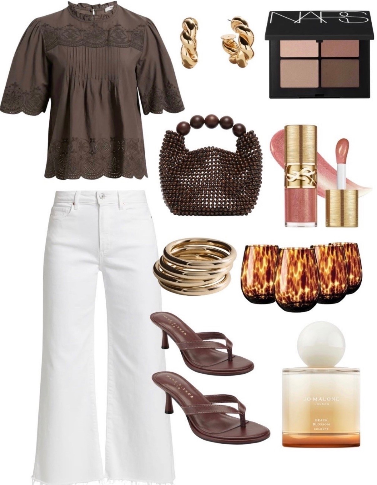 Styling white jeans 
Spring outfit 
Vacation outfit 
Brown sandals
Tortoise shell glasses

#LTKSeasonal #LTKdayinmylife