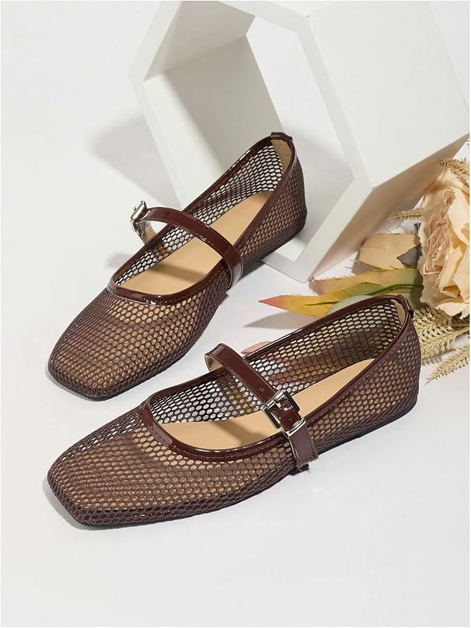 Milumia Summer Leopard Mesh Ballet Flats for Women Comfortable Dressy Work | Amazon (US)