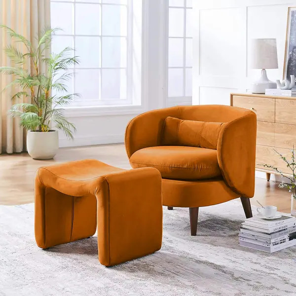 VANOMi Upholstered Pouf, Mid-Century Modern Ottoman, Cometemporary Foot Stool For Living Room Ext... | Bed Bath & Beyond