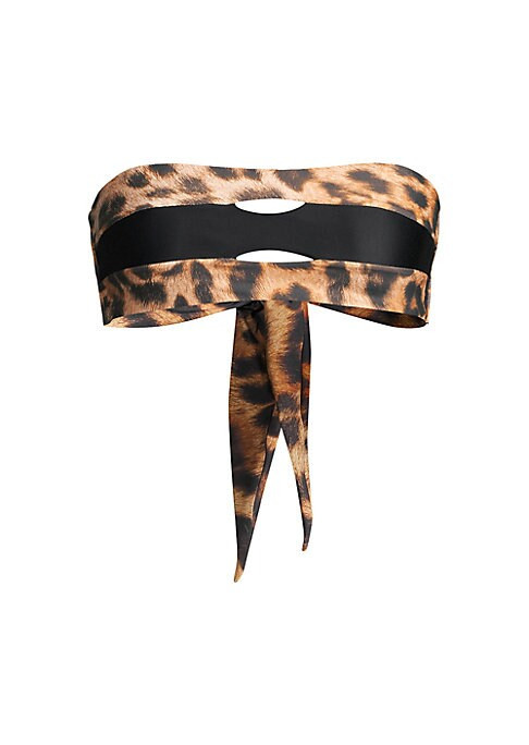 PQ Women's Colorblock Bandeau Bikini Top - Jungle - Size D (D-DD) | Saks Fifth Avenue