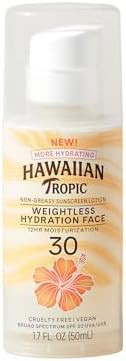 Hawaiian Tropic Weightless Hydration Lotion Sunscreen for Face SPF 30, 1.7oz | Travel Size Sunscr... | Amazon (US)