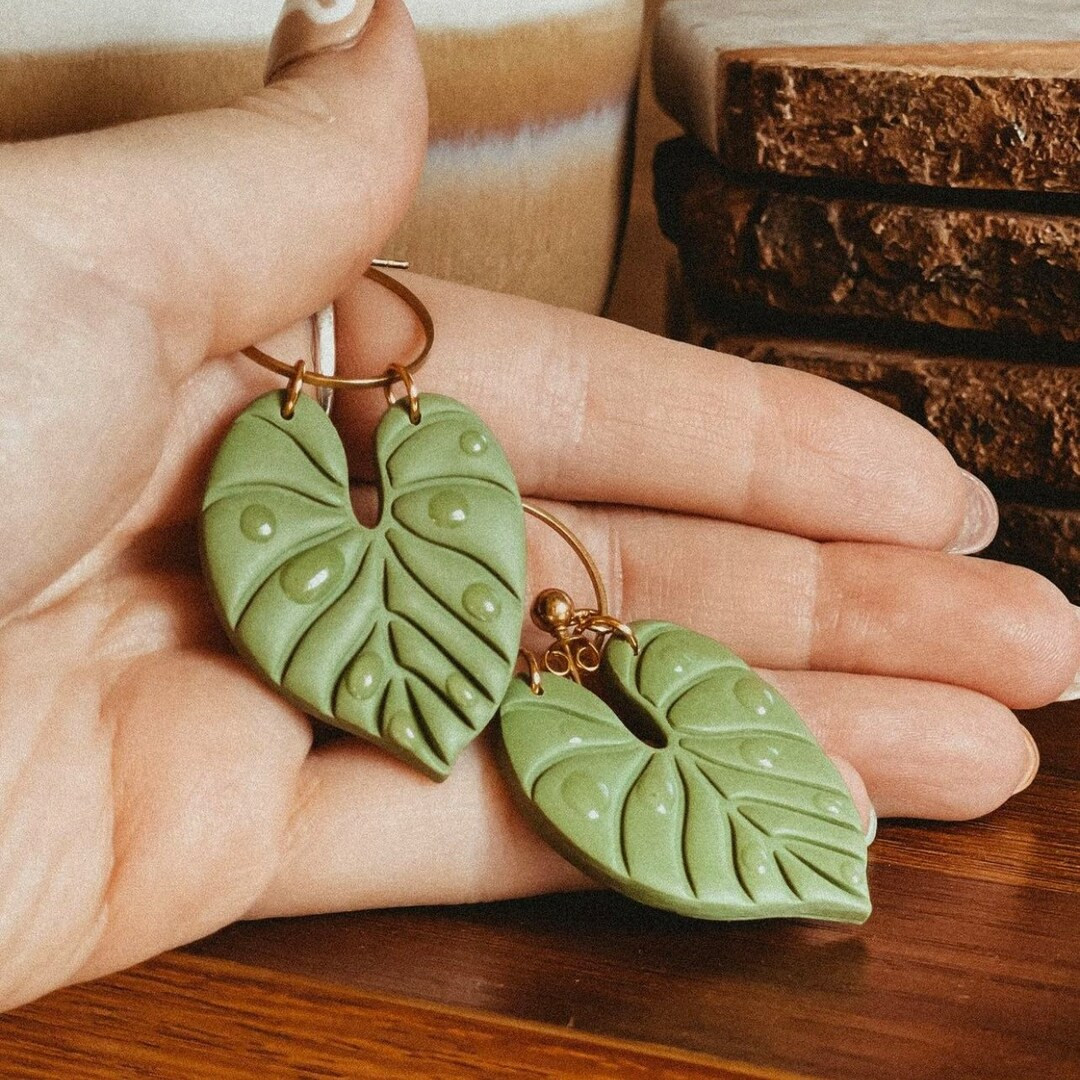 Philodendron Earrings Anthurium Earrings Plant Mom Gift - Etsy | Etsy (US)