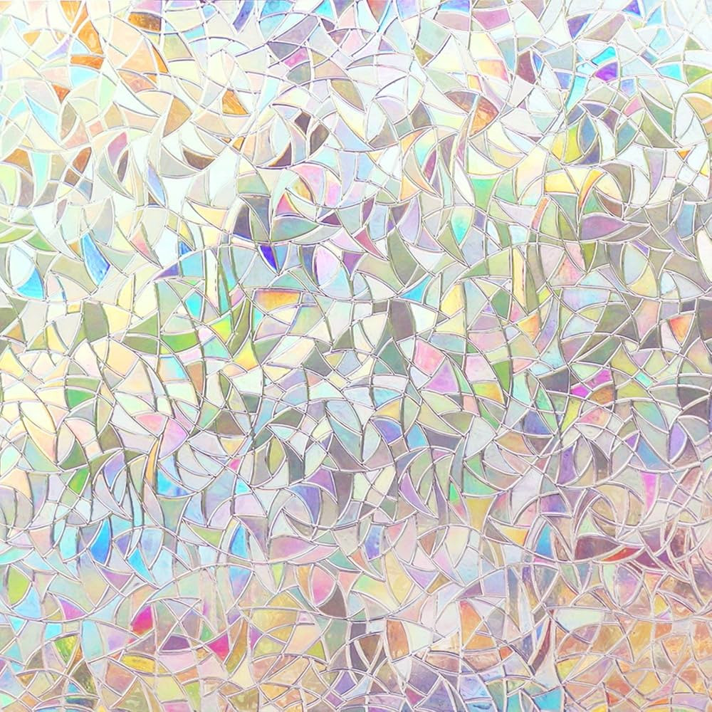 Volcanics Window Privacy Film Static Clings Vinyl 3D Decals, Stickers Rainbow Film for Glass Door... | Amazon (US)