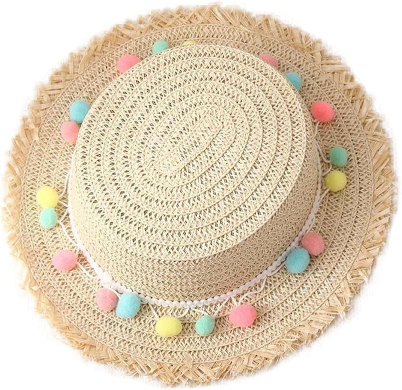 Baby Sun Straw Hat Toddler Boys Girls Large Wide Brim Travel Beach Beanie Cowboy Cap Cute | Amazon (US)