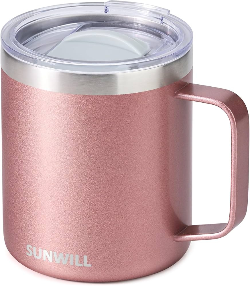 SUNWILL Coffee Mug with Handle, 14oz Insulated Stainless Steel Coffee Travel Mug, Double Wall Vac... | Amazon (US)