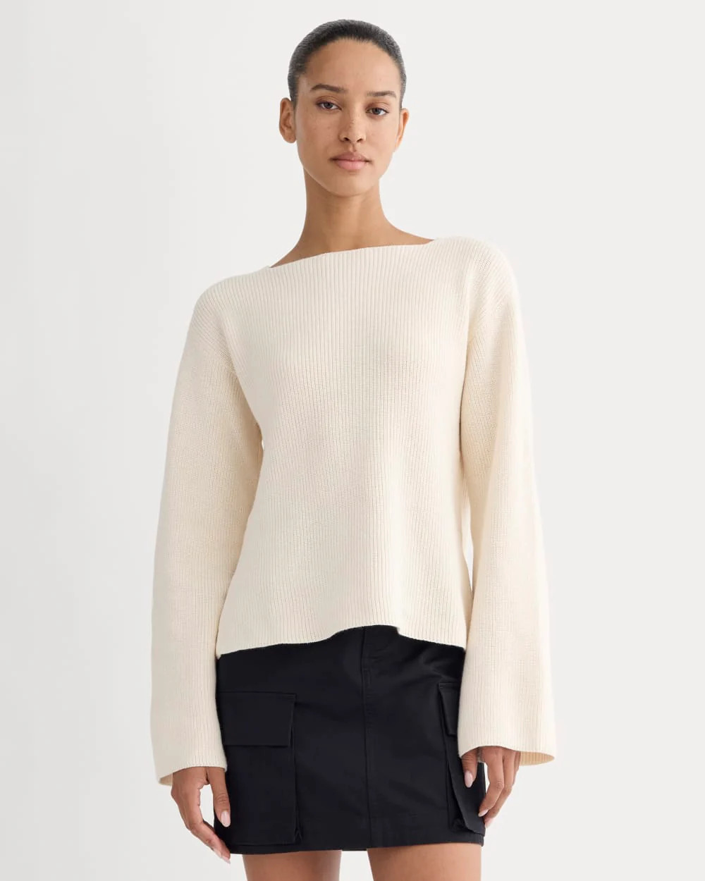 Women's Boatneck Top in Everyday Cotton Sweater by Everlane in Canvas, Size S | Everlane