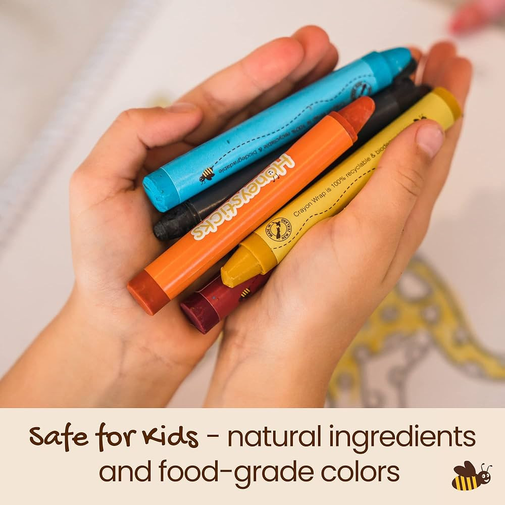 Honeysticks Jumbo Crayons (16 Pack) - 100% Pure Beeswax Crayons - Non Toxic Crayons for Kids - La... | Amazon (US)