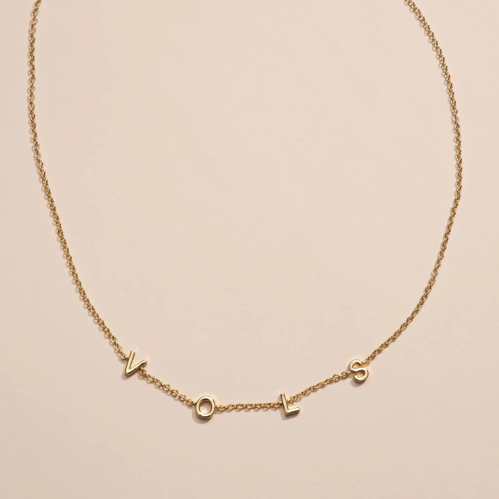 University of Tennessee VOLS Initial Necklace | Nickel and Suede