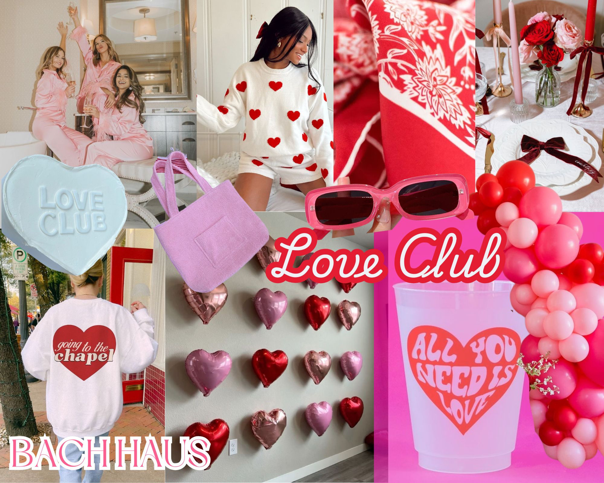 NEW THEME ALERT: LOVE CLUB
Welcome to the bachelorette Love Club! Picture all the reds, pinks, hearts, florals, retro vibes spilling with love and celebration! We are crossing paths of Valentine’s Day and celebrating your soon to be Wedding day! 

 #LTKSaleAlert #LTKParties #LTKWedding