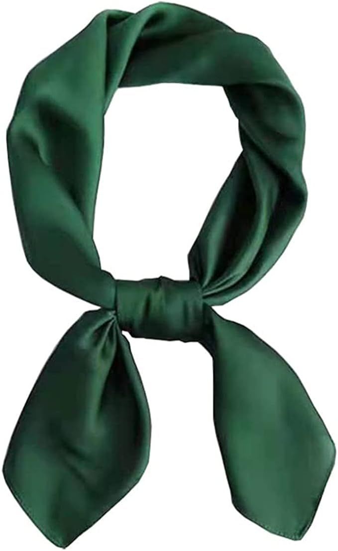 pure color square scarf head scarf neckerchief for Women 27 by 27 Inch | Amazon (US)