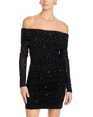 Off-the-Shoulder Embellished Mini Dress - Exclusive | Bloomingdale's (US)