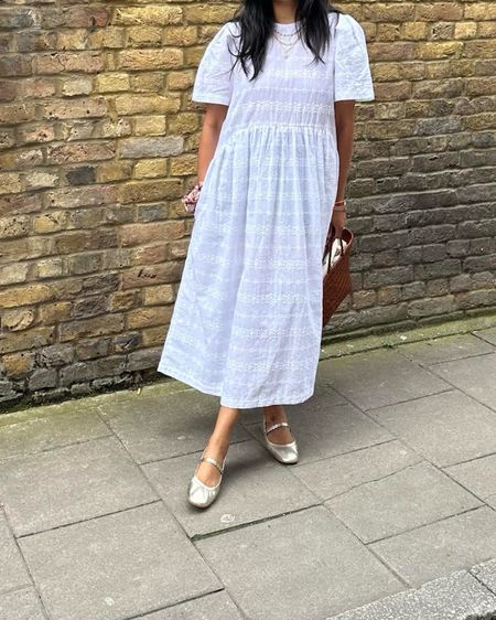 Spring dress, Toit Volant, see by Chloe ballet pumps, silver shoes, metallic shoes, coggles, summer outfit, sundress 

#LTKstyletip #LTKspring #LTKeurope
