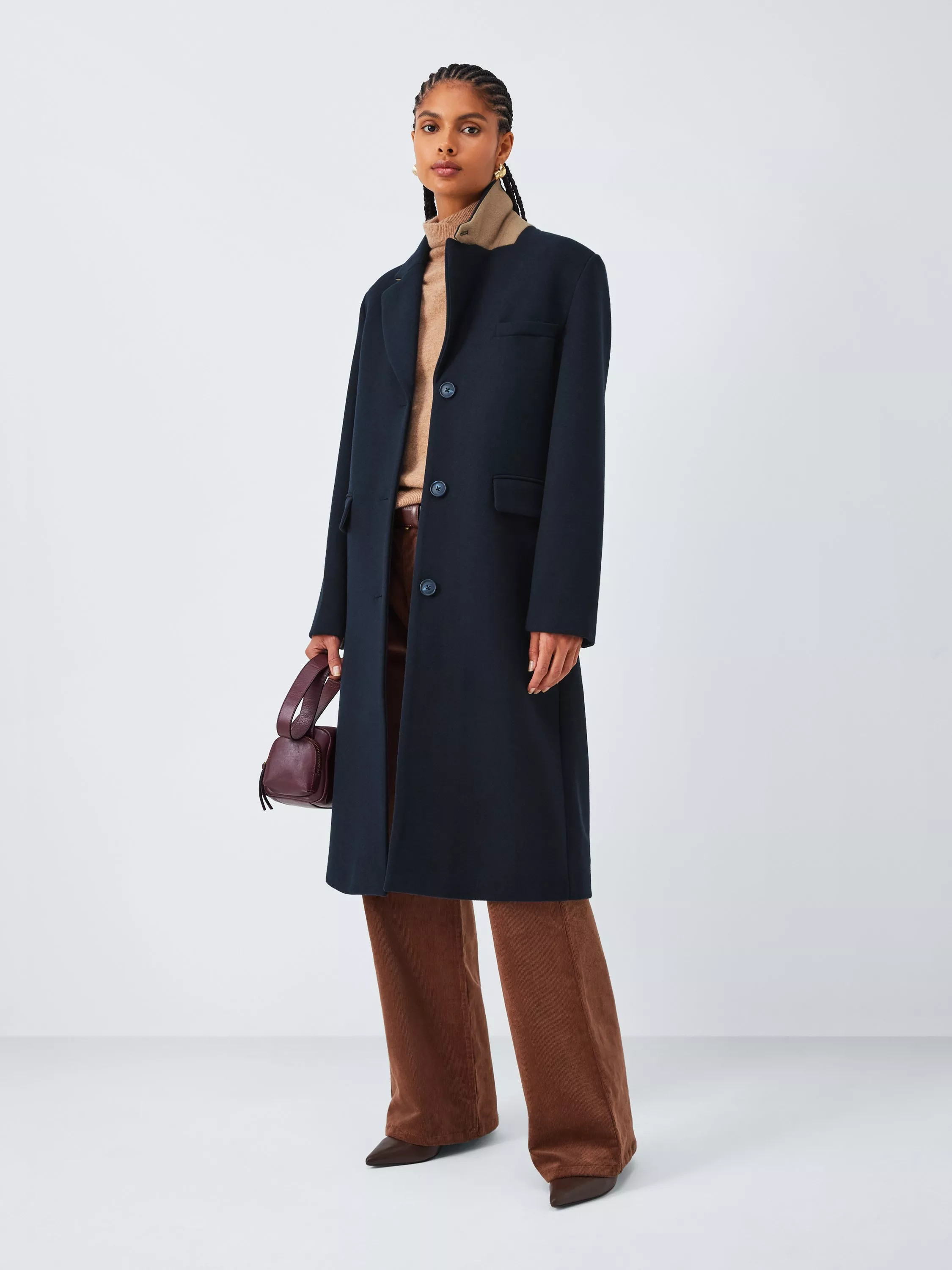 John Lewis Single Breasted Wool Blend Coat | John Lewis (UK)
