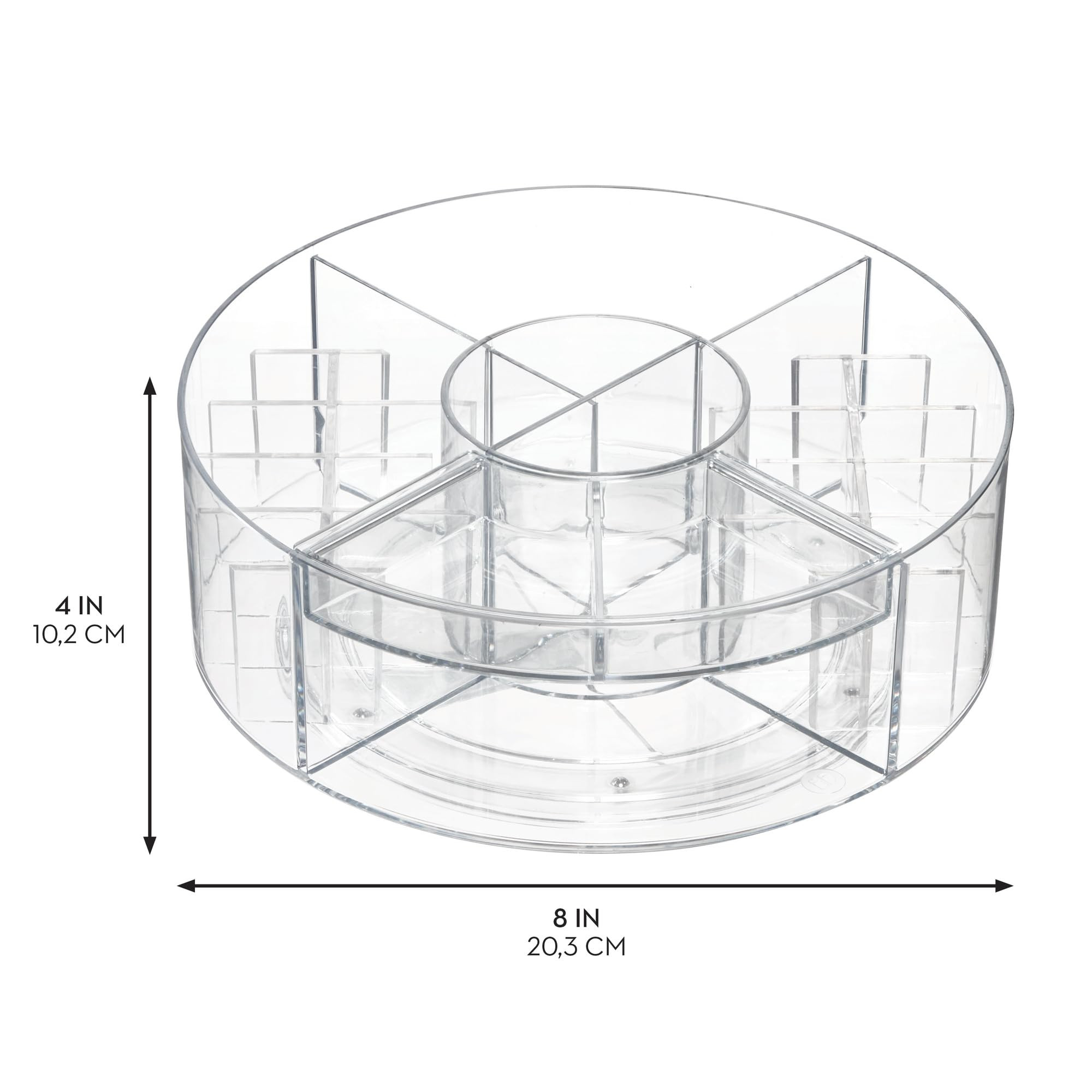 iDesign The Sarah Tanno Collection Lazy Susan Spinning Cosmetic Organizer, Clear 7.7" x 7.7" | Amazon (US)