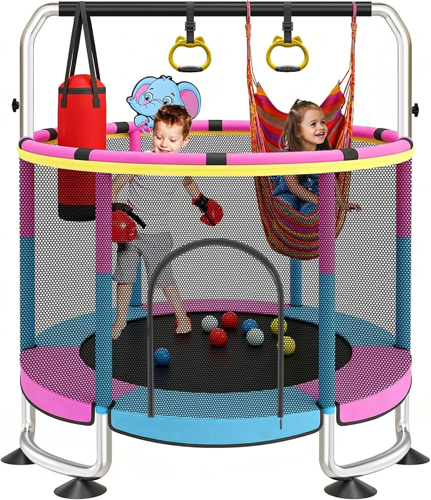 Yozoia 60" Toddler Trampoline, Indoor Trampoline for Kids with Safety Enclosure, 440LBS Support, ... | Amazon (US)