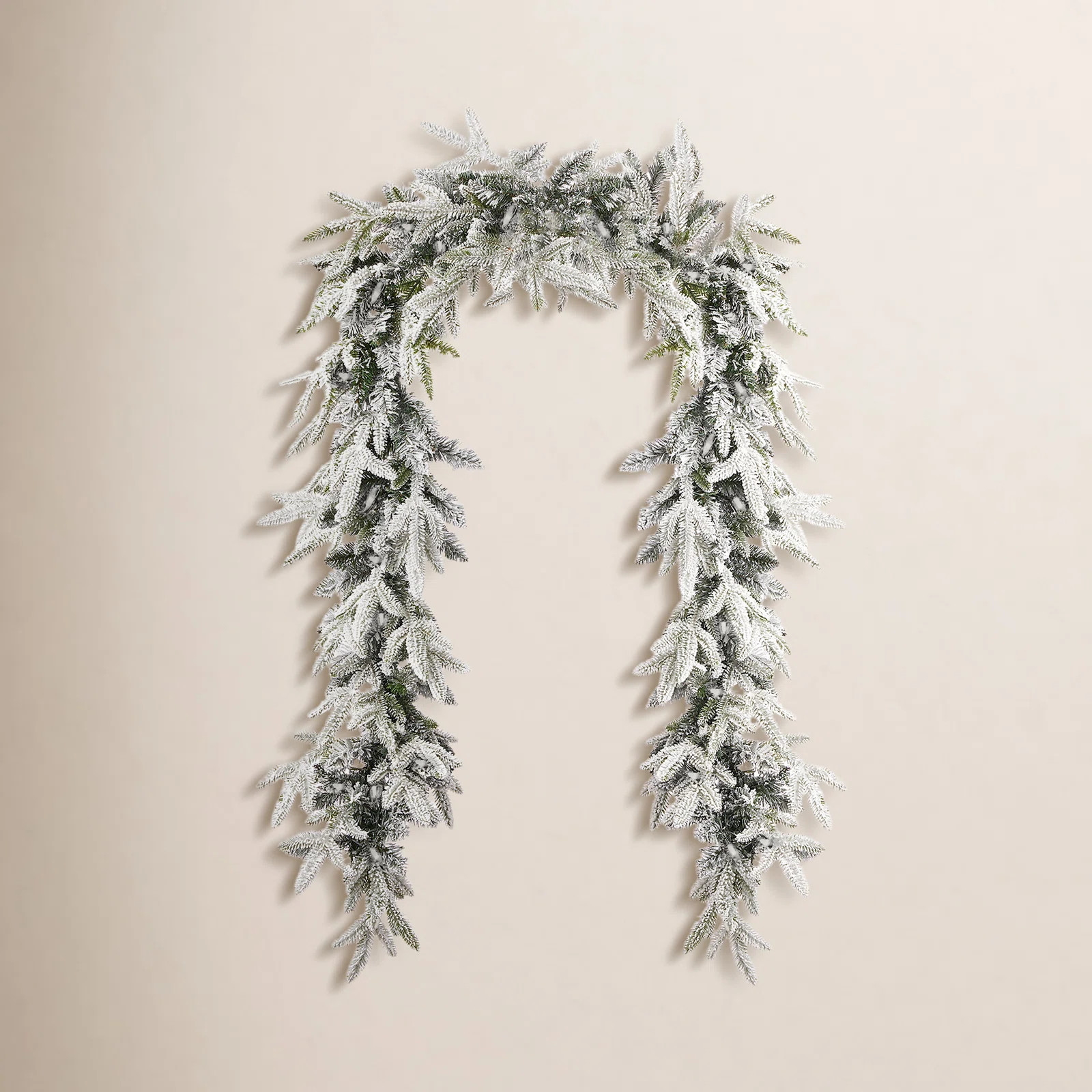Royal Oaks Flocked Fir 9FT Garland, Pre-Lit 60 Warm White LED Lights, Plug in | Wayfair North America