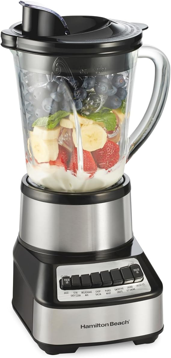 Hamilton Beach Wave Crusher Blender For Smoothies With 40 Oz Glass Jar and 14 Functions, Ice Sabr... | Amazon (US)