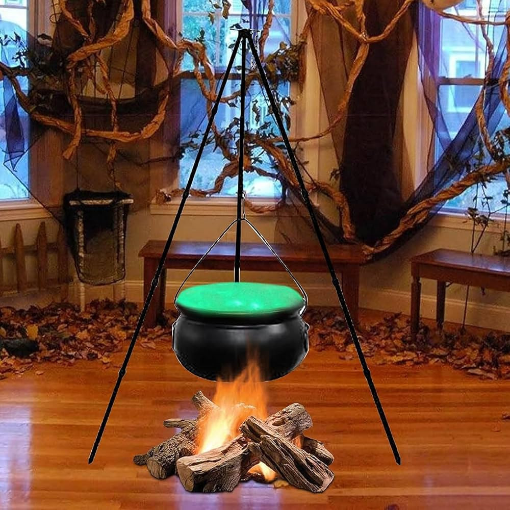 Halloween Decorations Outdoor Large Witches Cauldron on Tripod with Lights Black Plastic Witches ... | Amazon (US)