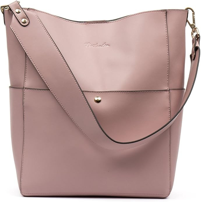 BOSTANTEN Women's Leather Designer Handbags Tote Purses Shoulder Bucket Bags | Amazon (US)