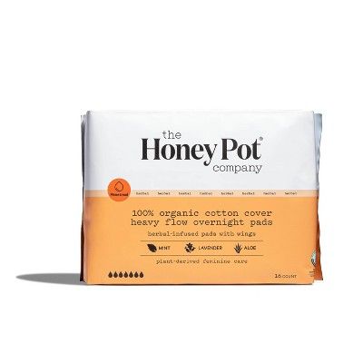 The Honey Pot Organic Cotton Heavy Flow Herbal Overnight Pads - 16ct | Target