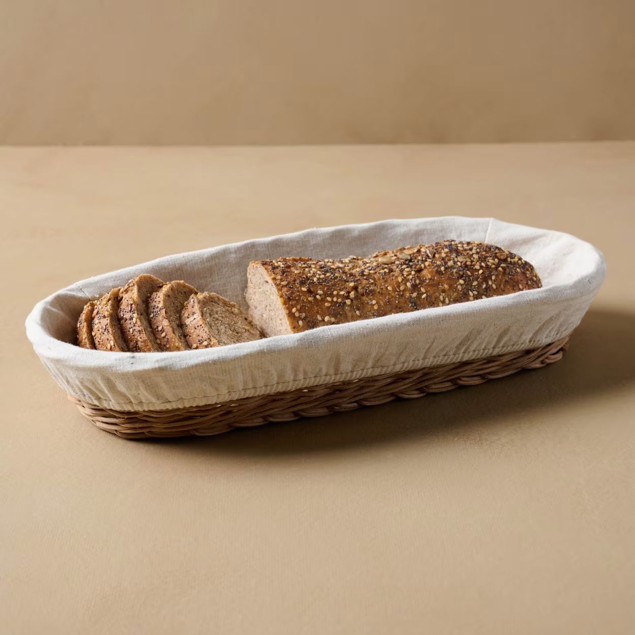 Lasata Oblong Rattan Bread Basket | Magnolia