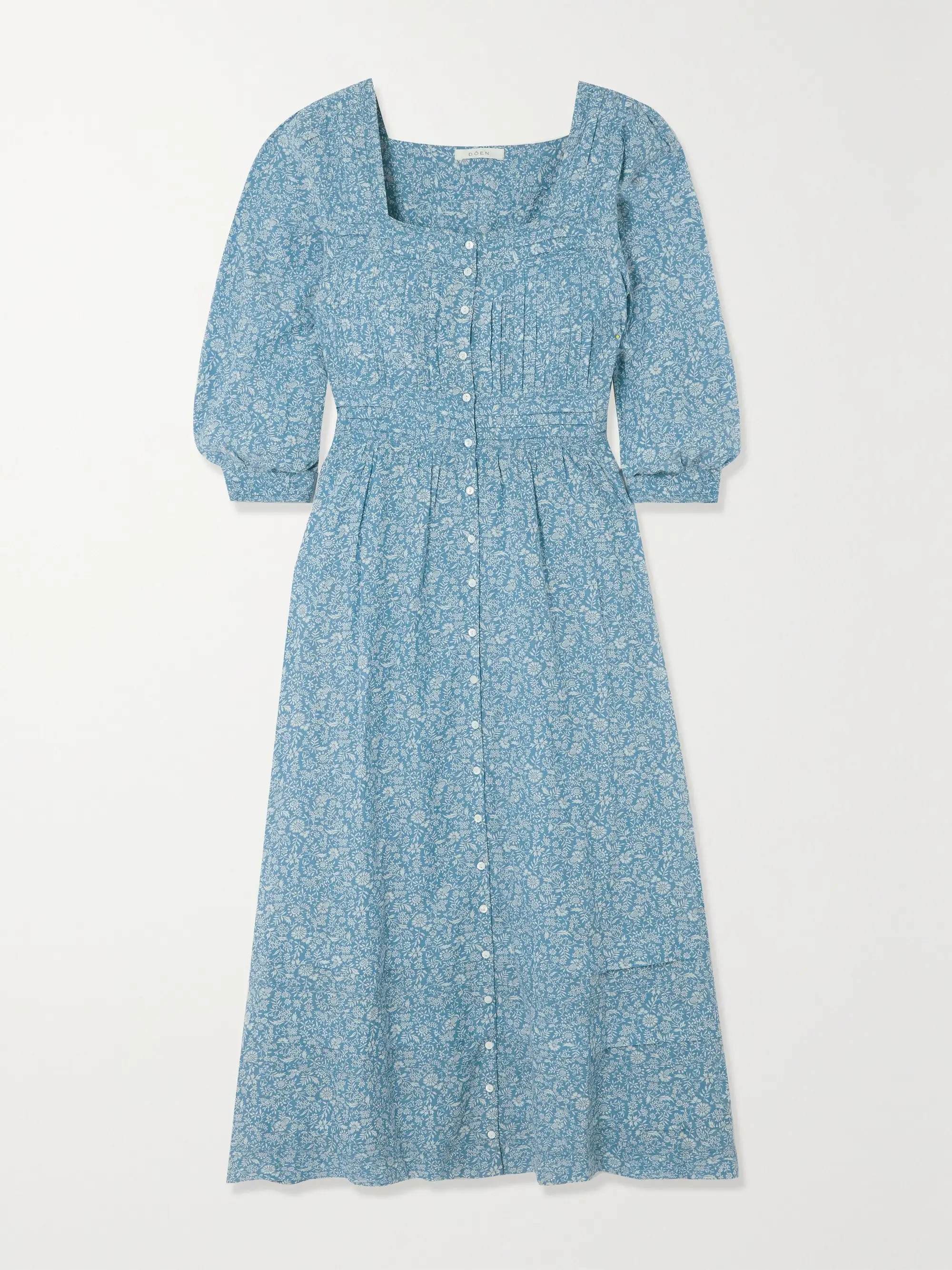 Minta smocked floral-print cotton-blend midi dress | NET-A-PORTER (US)