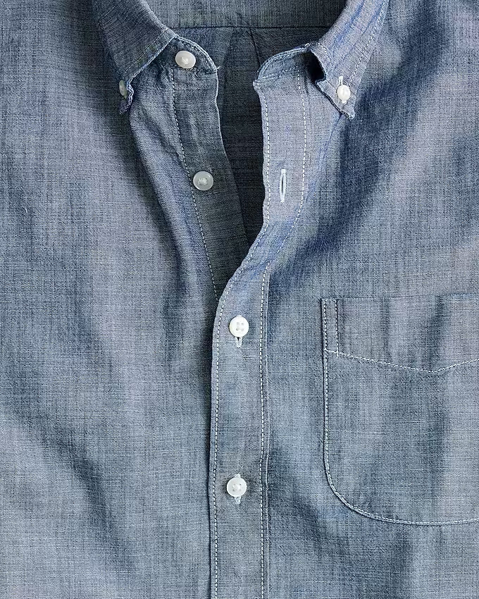 Short-sleeve indigo organic chambray shirt | J. Crew US