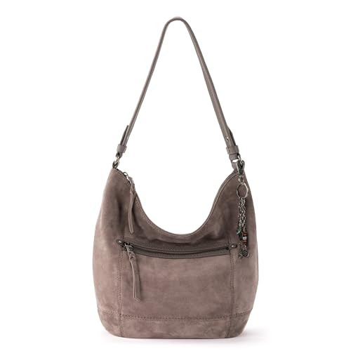 The Sak Sequoia Hobo Bag in Leather, Single Shoulder Strap, Mushroom Suede | Amazon (US)