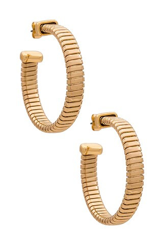 Ettika Coil Hoop Earrings in Gold from Revolve.com | Revolve Clothing (Global)