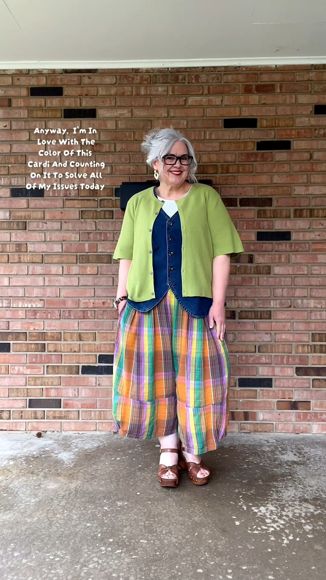 Sometimes it just takes the right color to brighten your day💚 (size 16, wearing XL in the cardi and pant and 16 in the vest. #over50fashion #over50style #dopaminedressing #ootd #over50club 

#LTKOver40 #LTKootd #LTKWorkwear