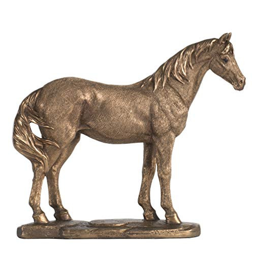 A&B 8.3" Decorative Standing Horse Sculpture in Antique Gold - Perfect for Indoor Outdoor | Amazon (US)